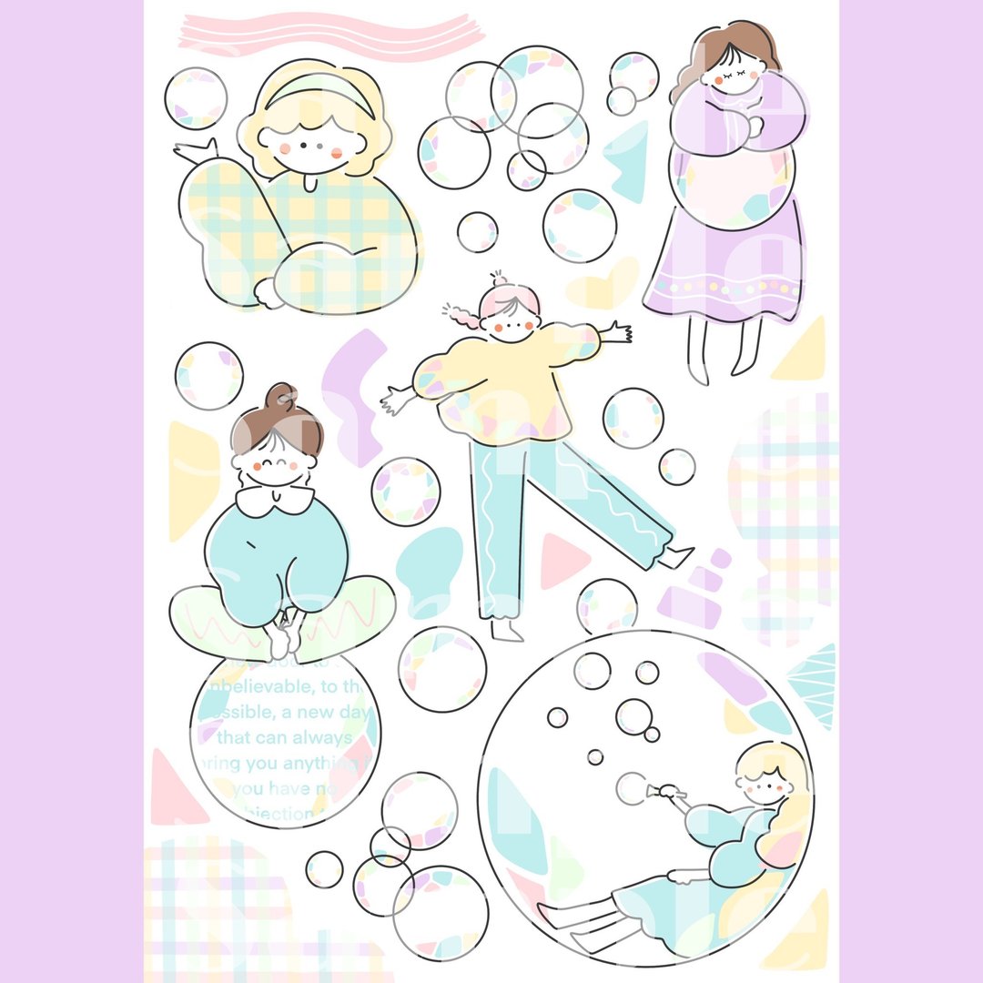 Howahowa-chan 泡泡 - 贴纸 - 纸 