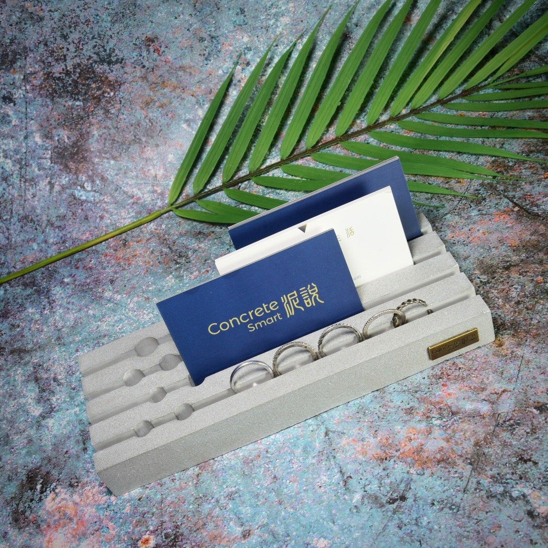 水泥制多功能 名片座 饰品 笔座 - 名片架/名片座 - 水泥 灰色
