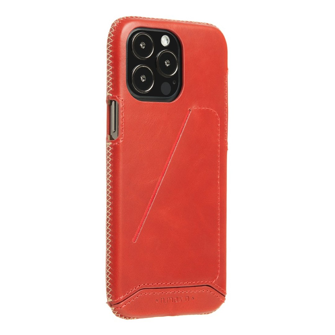 iPhone14 Pro Max 经典系列全包覆手机皮套-辣椒红 - 手机壳/手机套 - 真皮 红色
