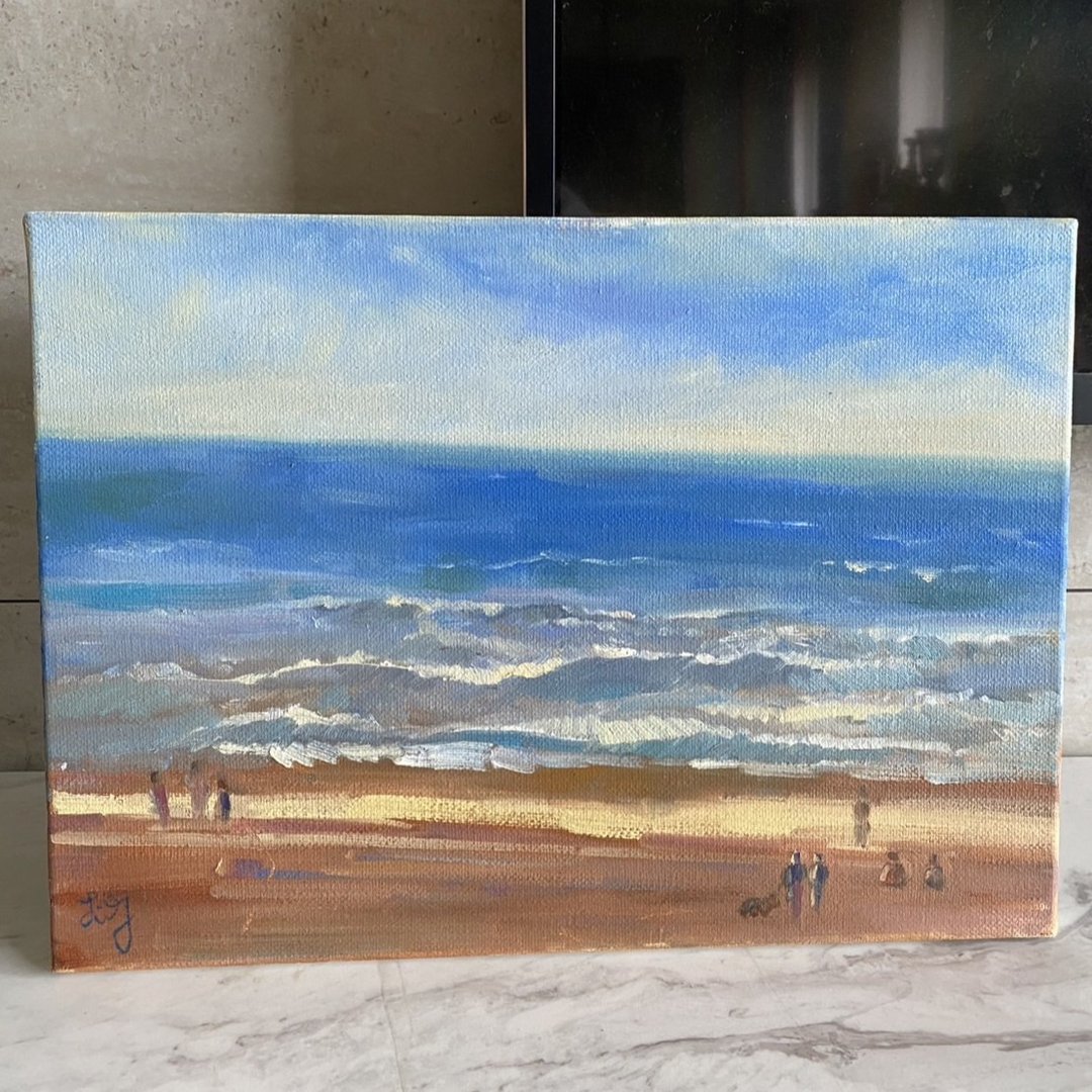 海风午后 - 海景油画 手绘原作 静心疗愈挂画 - 海报/装饰画/版画 - 棉 