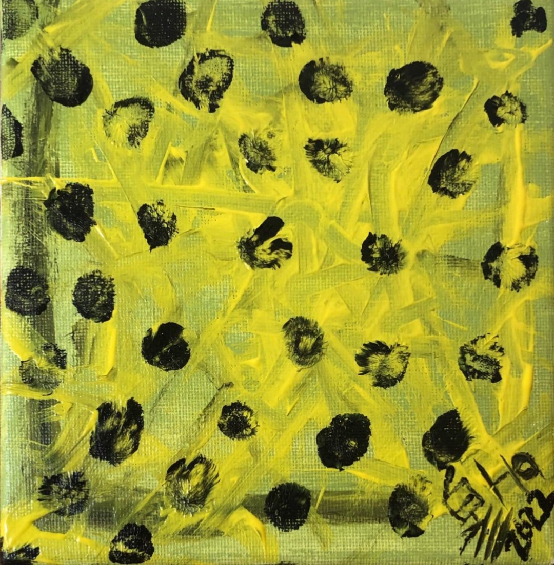 压克力画作 - 足迹 - 海报/装饰画/版画 - 棉 黄色
