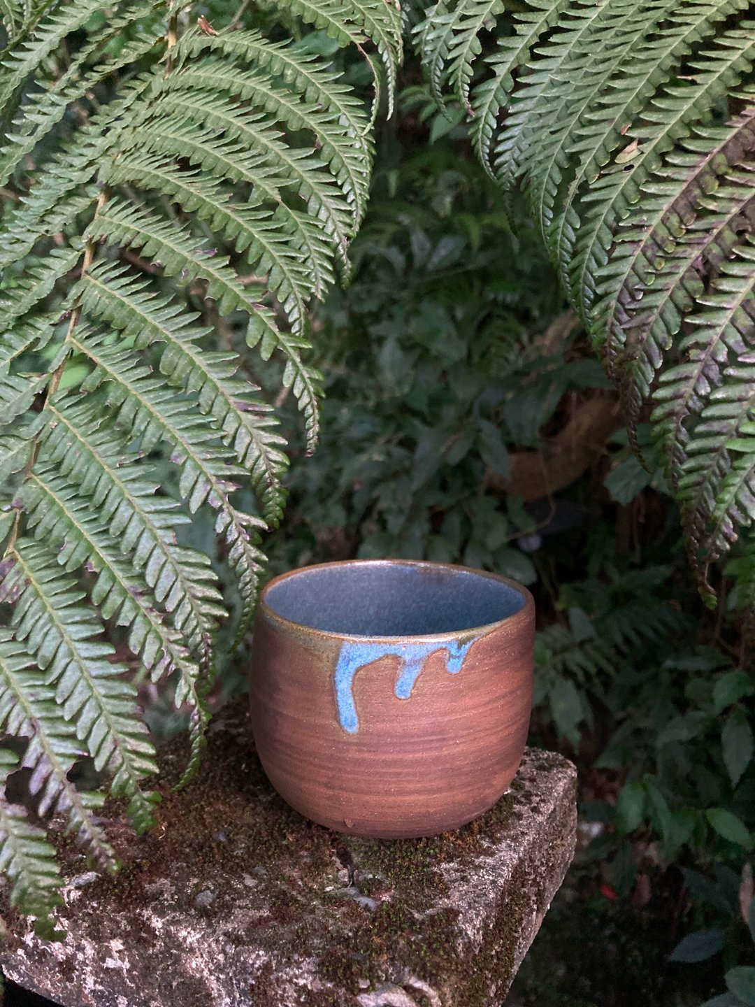 雾面蓝釉茶杯 II - 茶具/茶杯 - 陶 