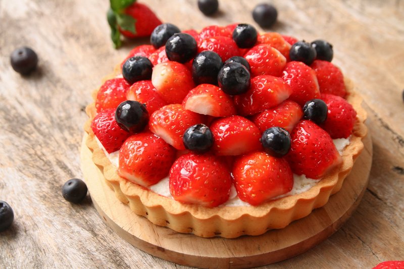 草莓生奶酪塔 - 咸派/甜派 - 新鲜食材 红色