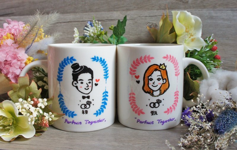 结婚/周年纪念-定制Q版人像/美好爱情对杯_马克杯 - 订制画像 - 瓷 