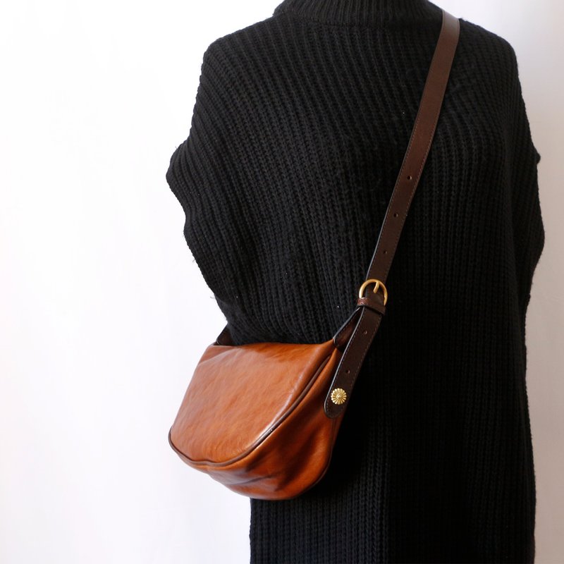 闪亮优质牛皮肩包收纳包可存放长钱包 - 侧背包/斜挎包 - 真皮 多色