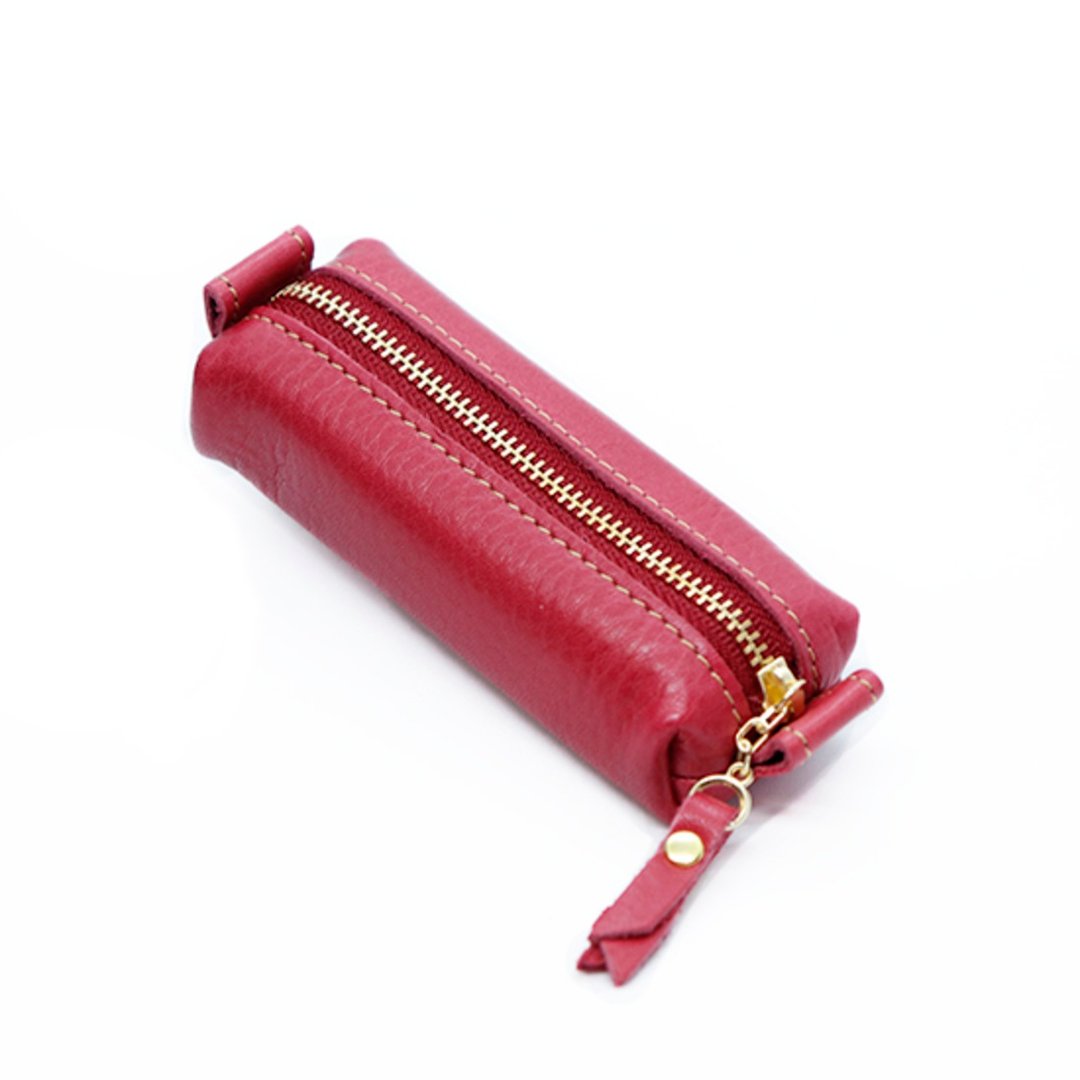 北海道牛革 钥匙包(大) 红 レッド Red -MADE IN 神戸- - 钥匙链/钥匙包 - 真皮 红色