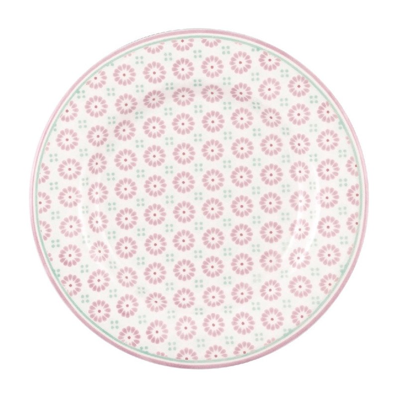 【新品】丹麦GreenGate Narina pale pink 餐盘15cm - 盘子/餐盘/盘架 - 陶 多色