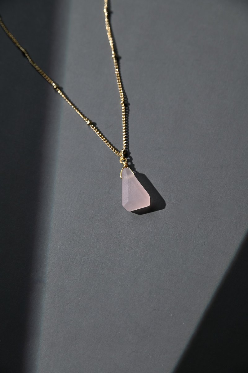 雾面纯银项链 / 粉晶 / 吊坠 /  JIEGEM 姊的珠宝 - 项链 - 宝石 粉红色