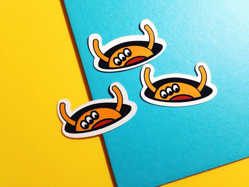 哈萝-两张组合 / 贴纸 - 贴纸 - 防水材质 橘色