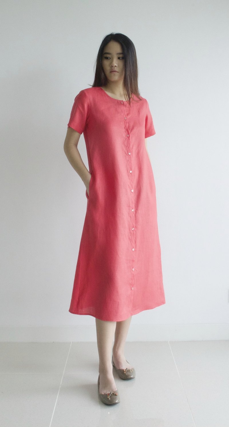 Made to order linen dress / linen clothing / long dress / casual dress E37D - 洋装/连衣裙 - 亚麻 