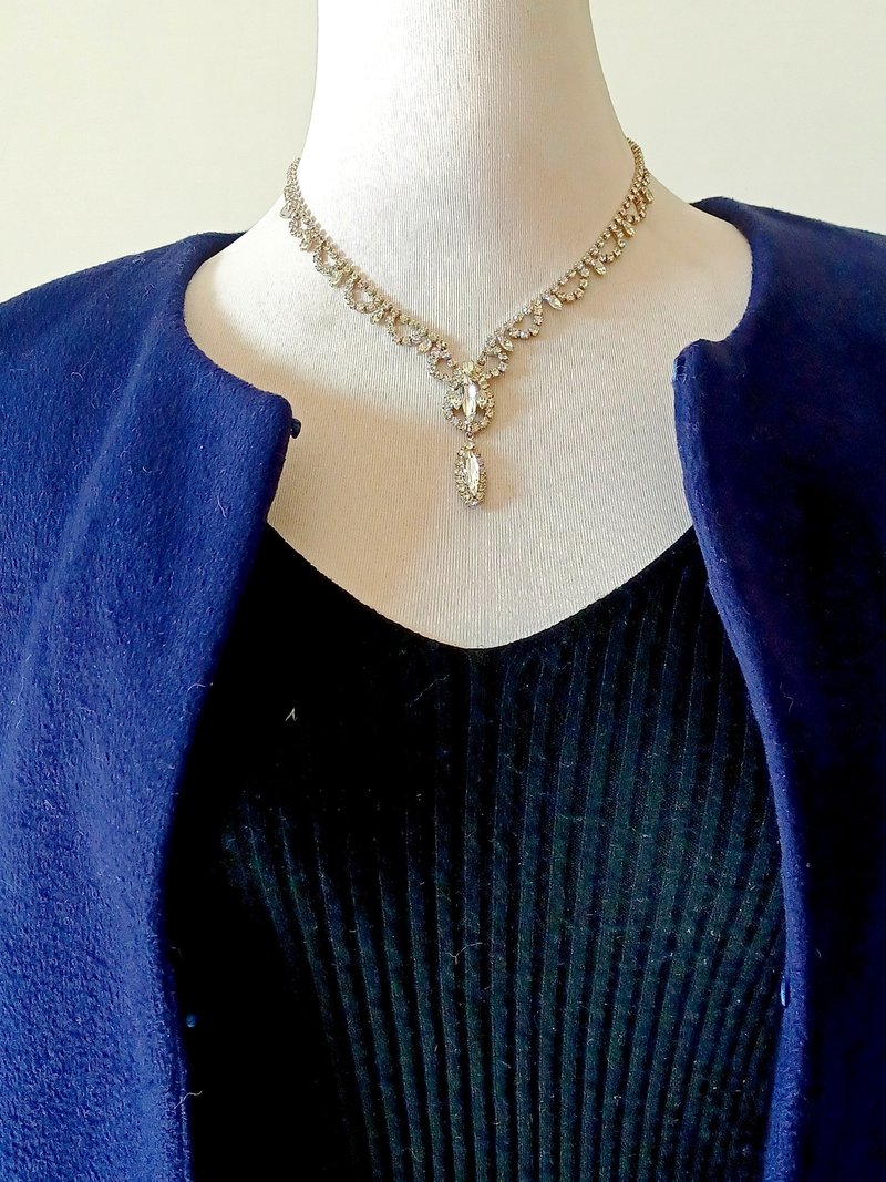 vintage jewelry 气质公主风莱茵钻 项链 - 项链 - 其他金属 
