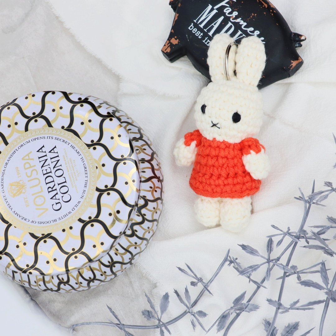 荷兰Miffy米菲兔 纯棉全手工 Miffy 红洋装钥匙圈 荷兰境外限定 - 钥匙链/钥匙包 - 棉．麻 红色