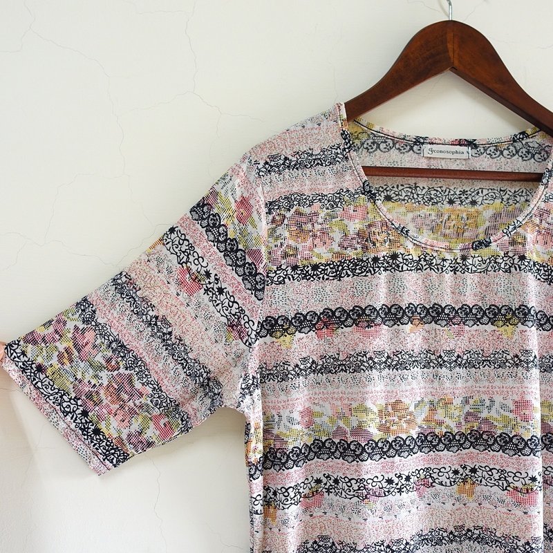 │Slowly│ 花圈/古着上衣 │vintage.复古.文艺 - 女装上衣 - 聚酯纤维 多色