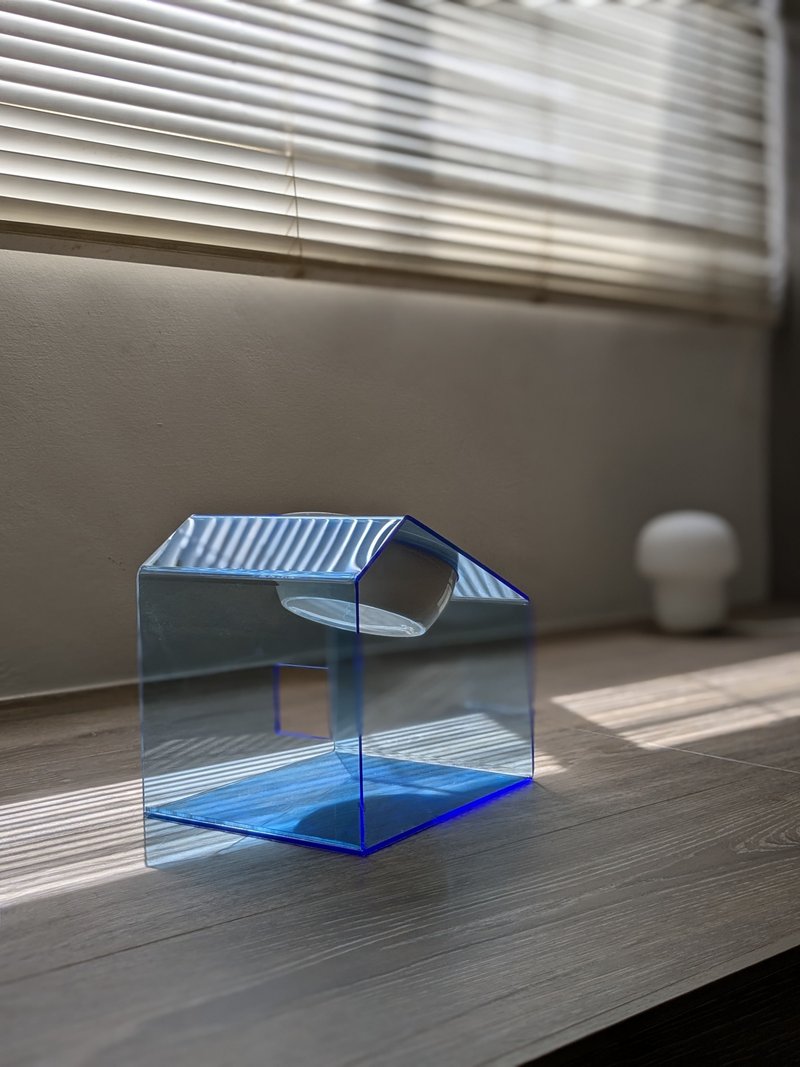 小房子/宠物碗架/猫碗/宠物碗/碗架/宠物餐桌/陶瓷碗/猫/狗 - 碗/碗架 - 压克力 粉红色