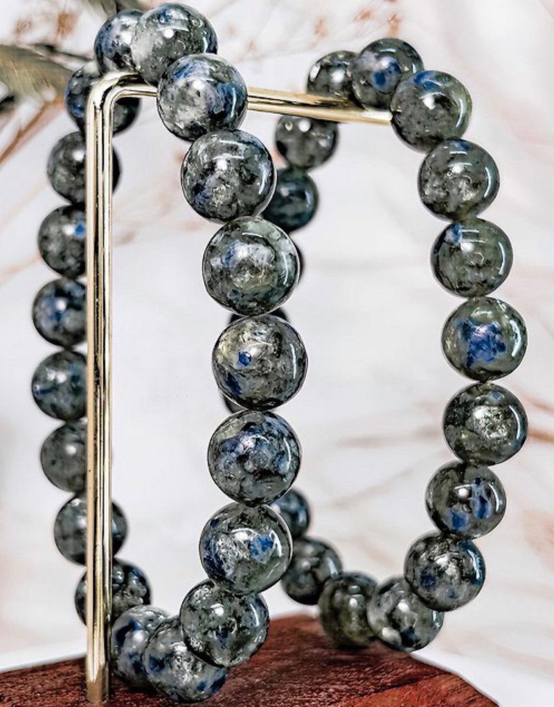 【蓝宝石祖母晶共生】天然水晶手链手串手环 - 手链/手环 - 水晶 绿色