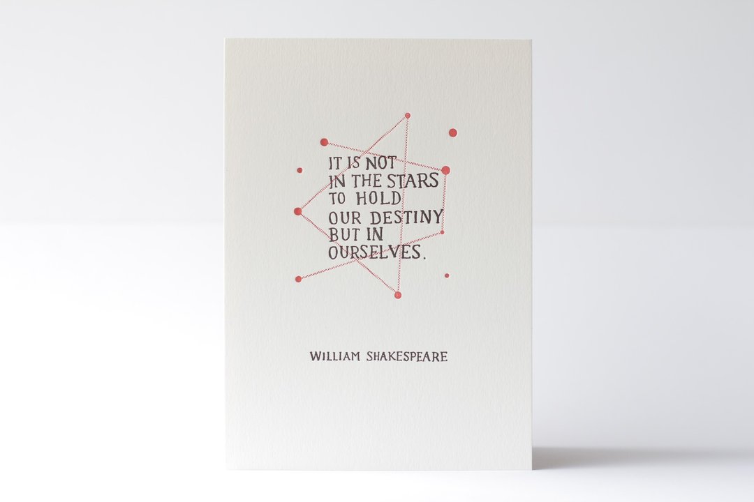 William Shakespeare's Quote - Letterpress Print - 海报/装饰画/版画 - 纸 红色