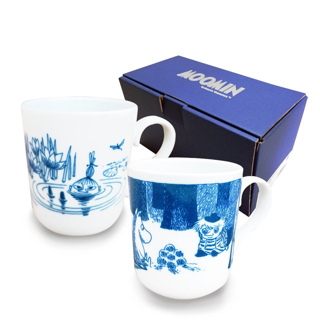 【日本山加yamaka】噜噜米彩绘陶瓷马克杯礼盒2入组 (MM2700-13) - 咖啡杯/马克杯 - 瓷 白色