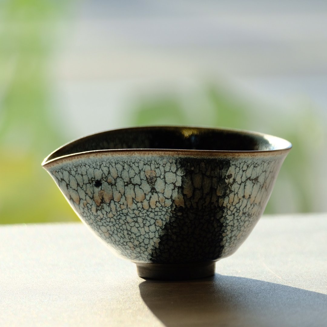 【日本古美术】油滴天目茶分 公道杯 片口 桥本大辅 - 茶具/茶杯 - 陶 