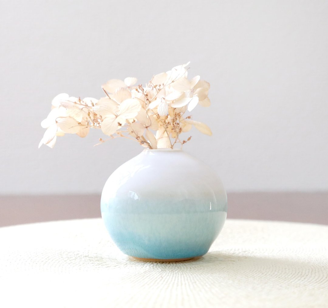 浅青花釉里红花瓶 - 花瓶/陶器 - 陶 蓝色