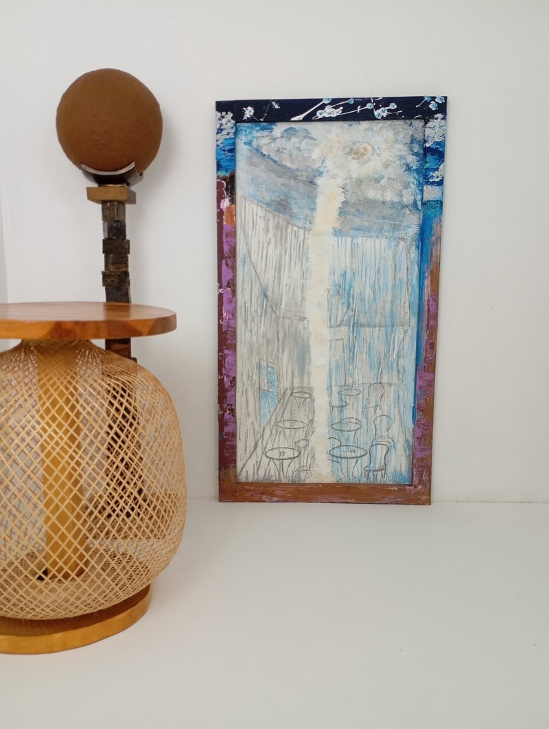 绘画、手绘板两个世界的咖啡馆 - 海报/装饰画/版画 - 其他材质 蓝色