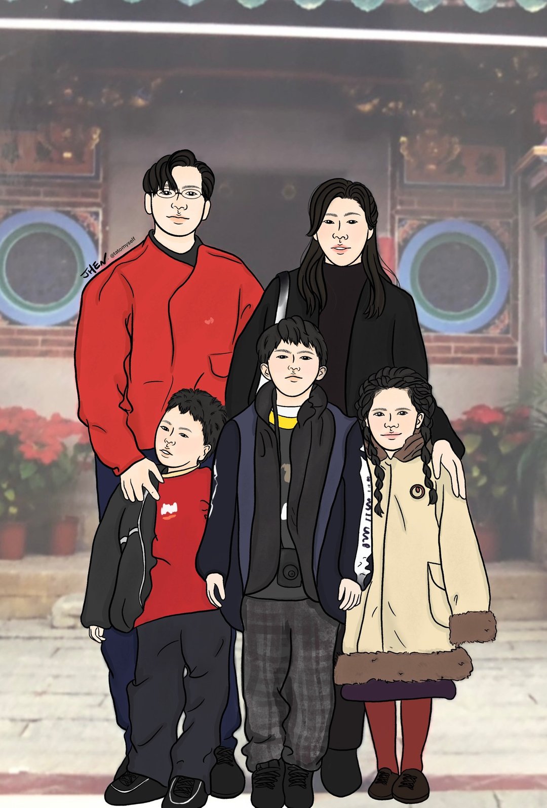 【电子档】似颜绘 个人照/家庭照/闺蜜兄弟照 - 电子手绘真人画像/绘画/插画 - 其他材质 
