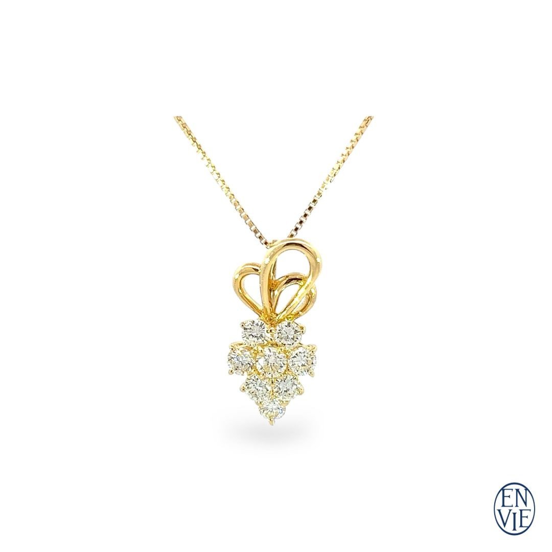 18K黄金 天然钻石坠链 18K Gold Diamond Necklace - 项链 - 贵金属 
