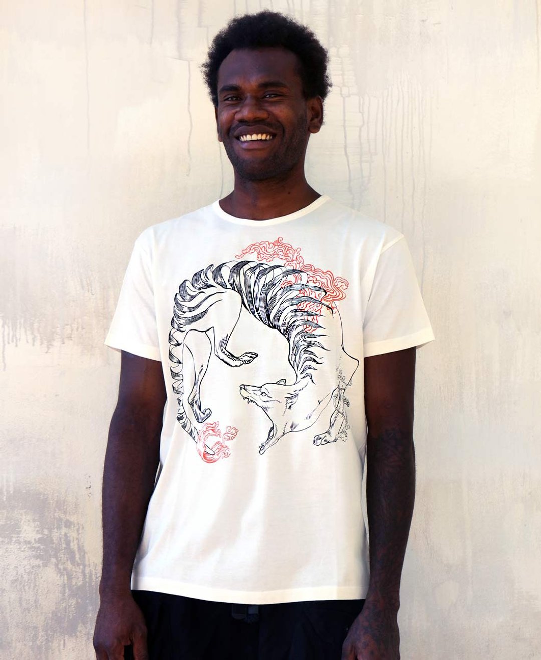 Mens White Thylacine Shirt - 男装衬衫 - 棉 