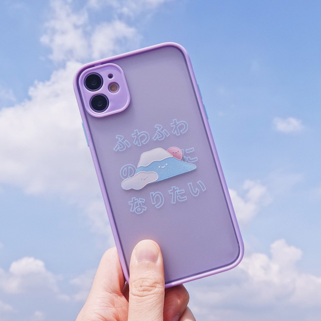 软绵绵富士山 - 马卡龙防摔壳 iphone6~12 手机壳 - 手机壳/手机套 - 塑料 紫色