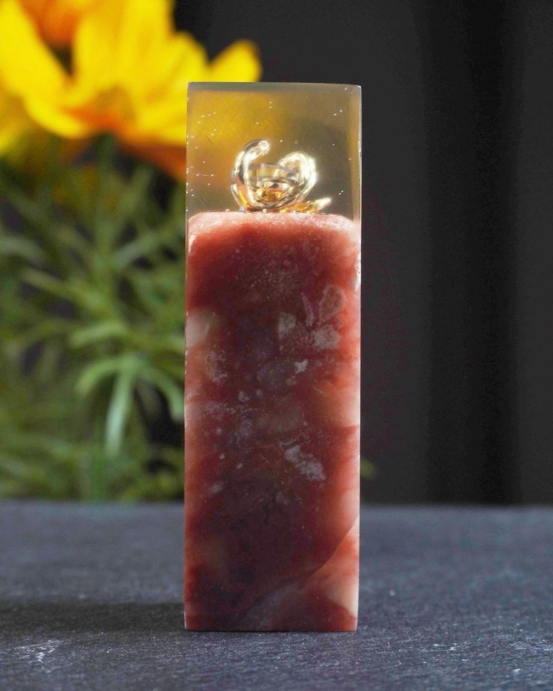 定制化手工印章-|金蛇爱心树酯印章 1.9x1.9 CM|篆刻印章 - 印章/印台 - 石头 