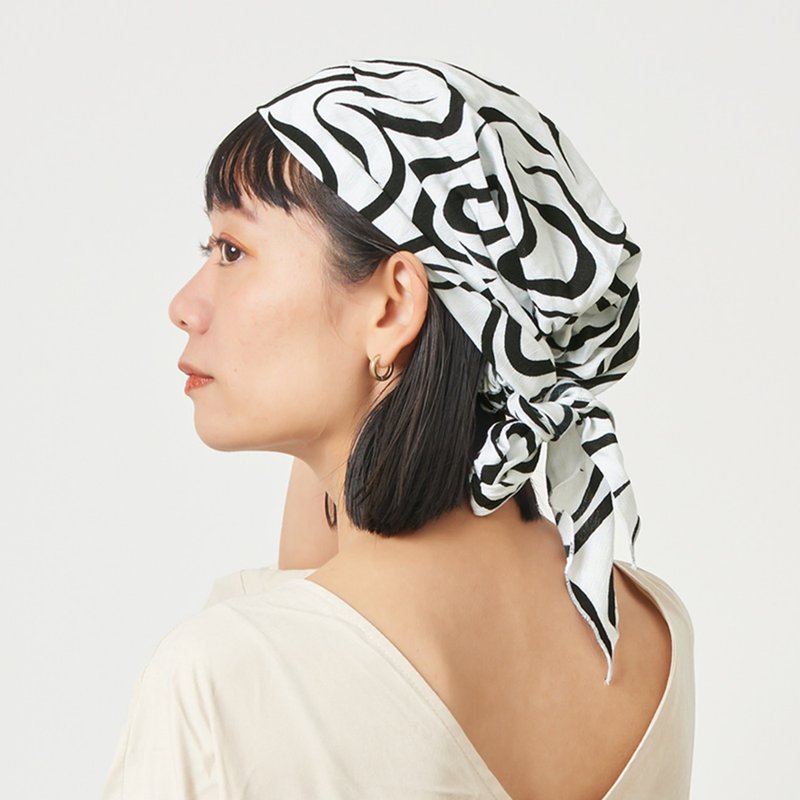 单色夏季和春季头巾帽，男女皆宜，室内室外头巾 - 帽子 - 其他材质 白色