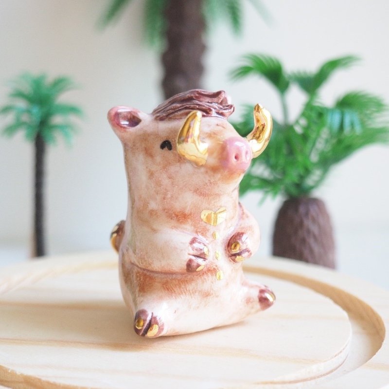 潇洒小野猪摆饰 - 摆饰 - 瓷 卡其色