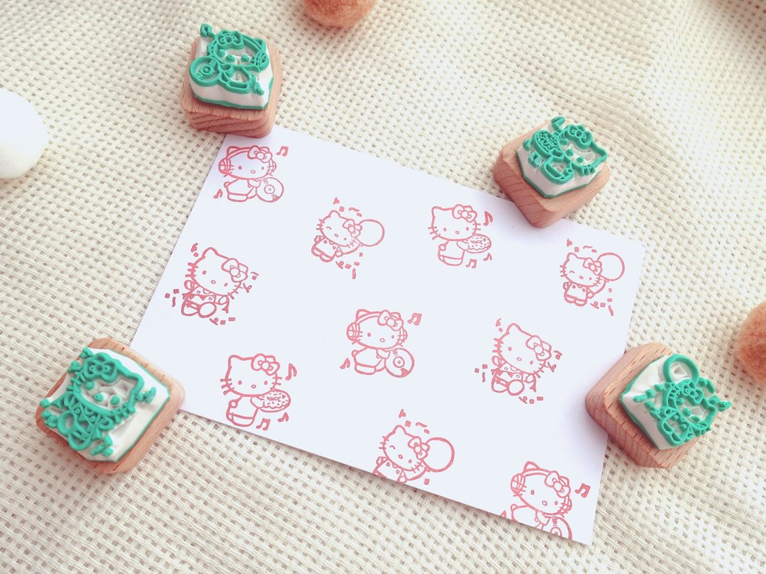 姊妹品牌 Fatto a Mano x  Sanrio HK正版嘉年华迷你印章4 粒装 - 印章/印台 - 橡胶 绿色