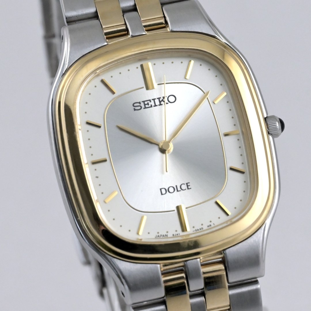 SEIKO Dolce 29mm 复古长方形正装表 款号 8J41-0AA0 男士石英腕表 - 男表/中性表 - 不锈钢 