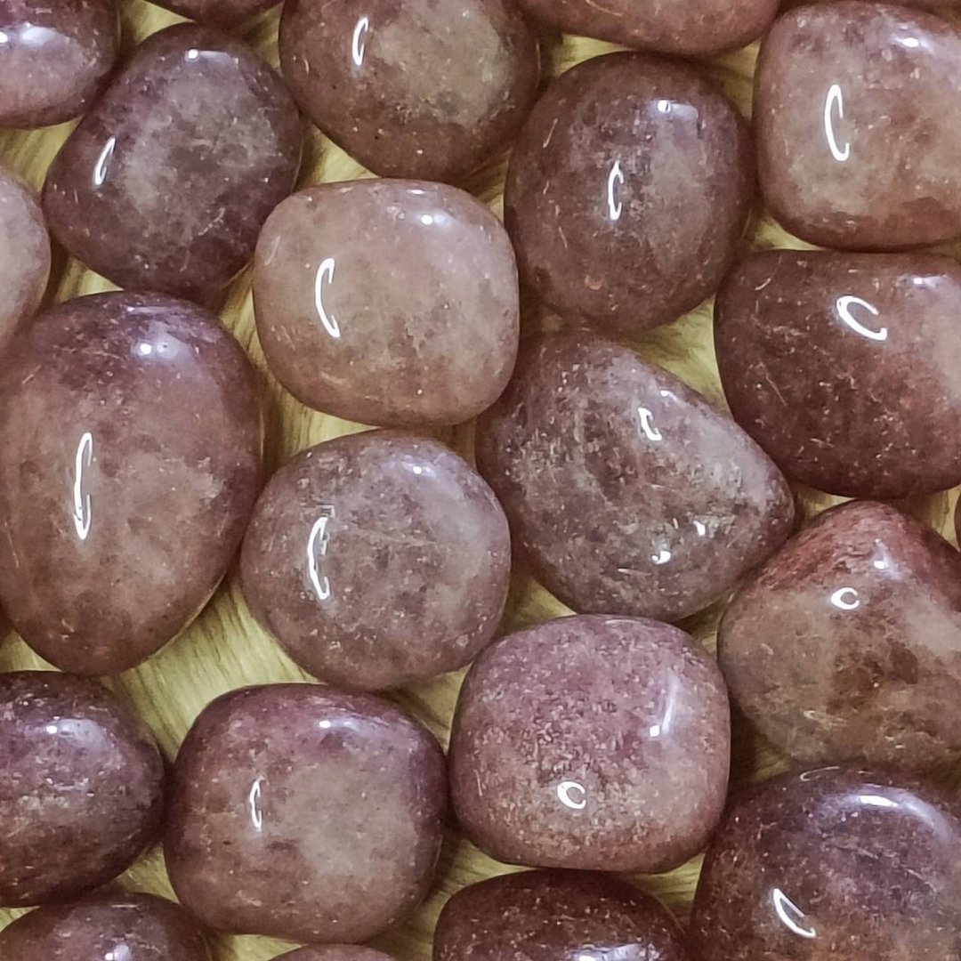 草莓水晶滚石100g Strawberry Quartz/矿石/脉轮石/冥想石/ - 摆饰 - 水晶 