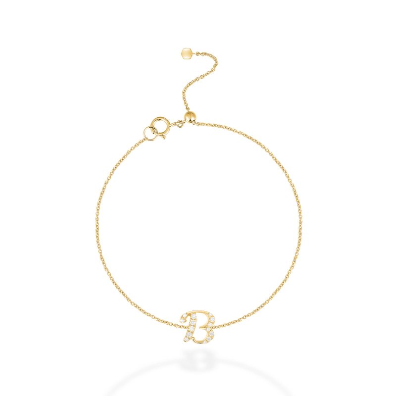 【mori】B字母钻石手链 【14k黄金】 - 手链/手环 - 钻石 金色