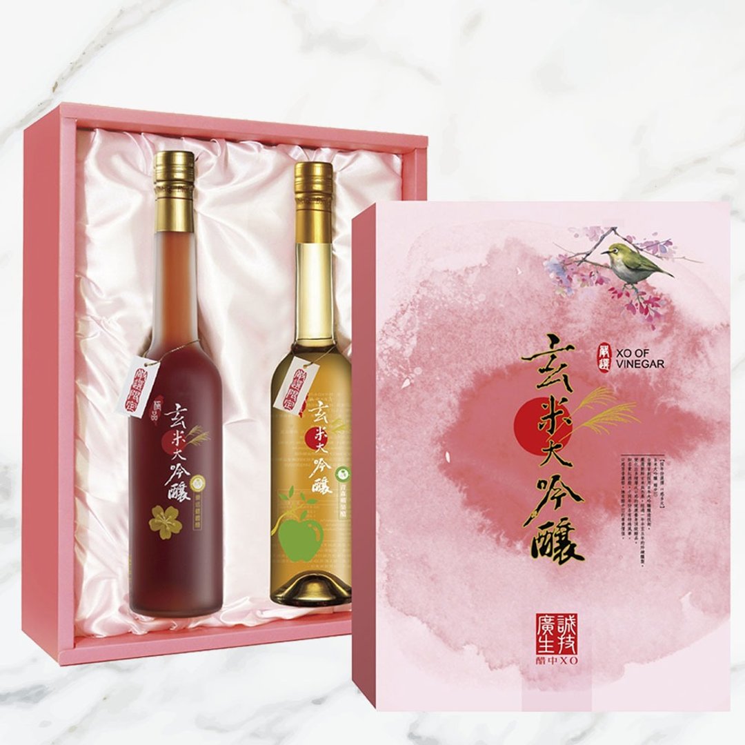 常温-中秋献礼包邮组【玄米大吟酿】粉钻完美果漾礼盒-果醋两入组 - 醋/水果醋 - 其他材质 白色