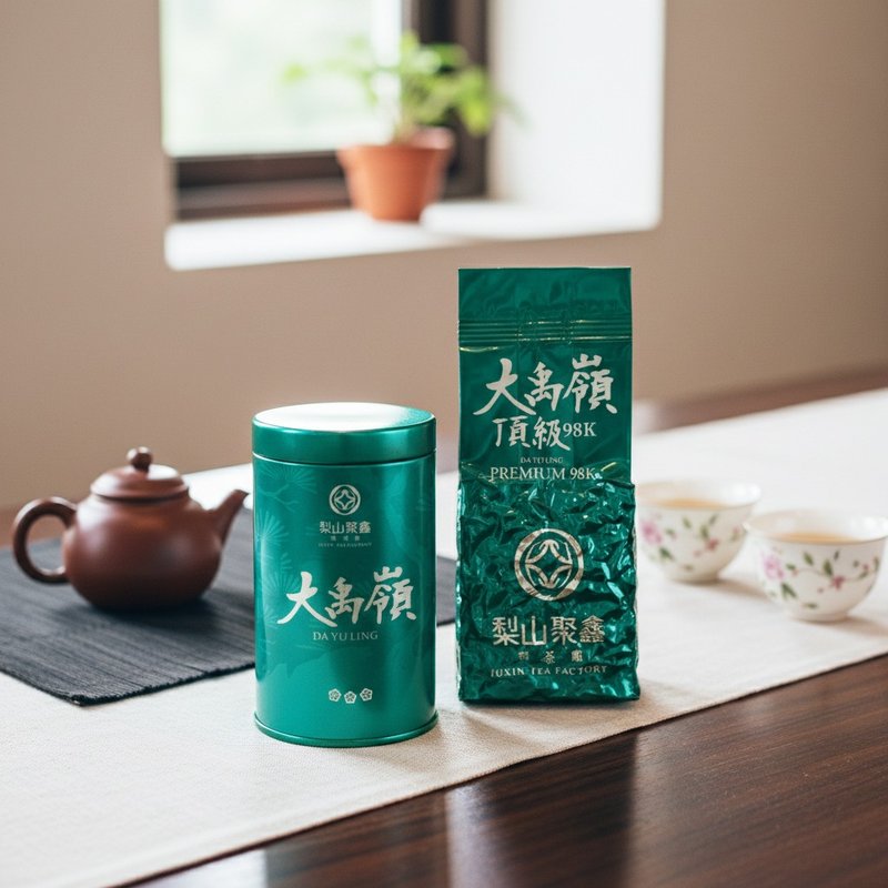 【聚鑫制茶】大禹岭顶级 98K | 手采高山乌龙茶 | 二两 (75 克)_附罐 - 茶 - 新鲜食材 绿色