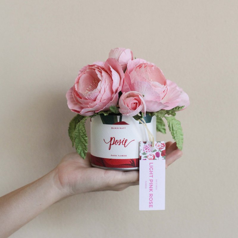 GS107 : Aromatic Gift Small Gift Box Light Pink Queen Rose Pink Rose Size 5"x5.5" - 香薰/精油/线香 - 纸 粉红色