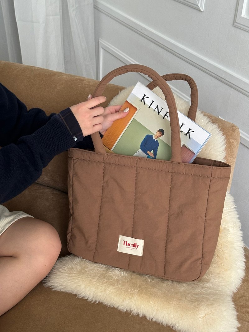 韩国 The Ally | EILEEN BAG (附化妆包) | 棕色 | 手袋 单肩包 - 手提包/手提袋 - 防水材质 咖啡色