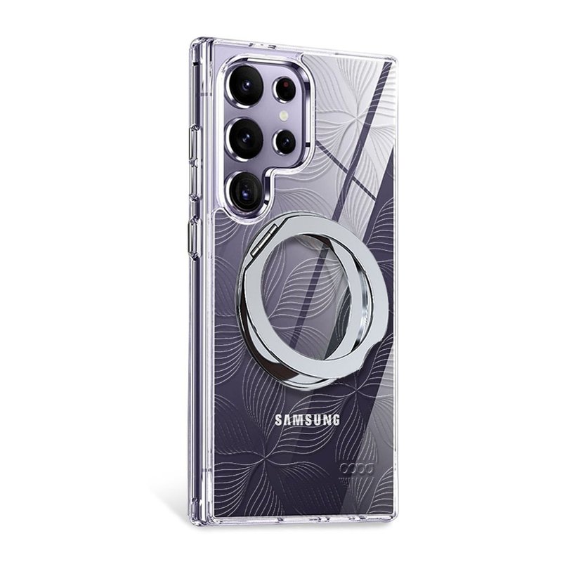 SamsungS25/S24/A56/Flip7浮雕感军规360旋转磁吸立架手机壳-脉络 - 手机壳/手机套 - 其他材质 多色