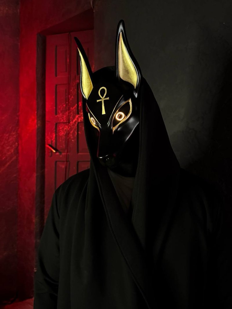 黑色阿努比斯面具   埃及神明角色扮演面具  狼头胡狼面具   LED - 其他 - 树脂 黑色