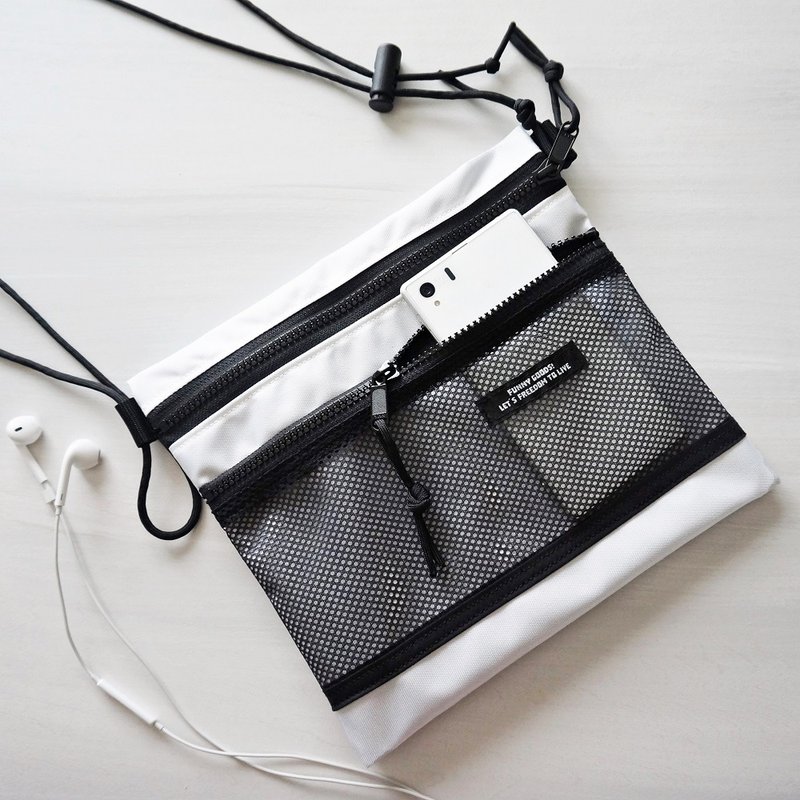 防水尼龙男式单肩包　白色 - 侧背包/斜挎包 - 尼龙 白色