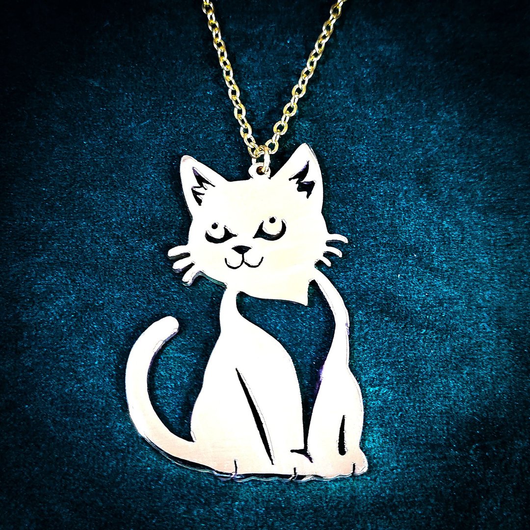 可爱猫咪吊饰 : Amore Accessories - 项链 - 铜/黄铜 银色