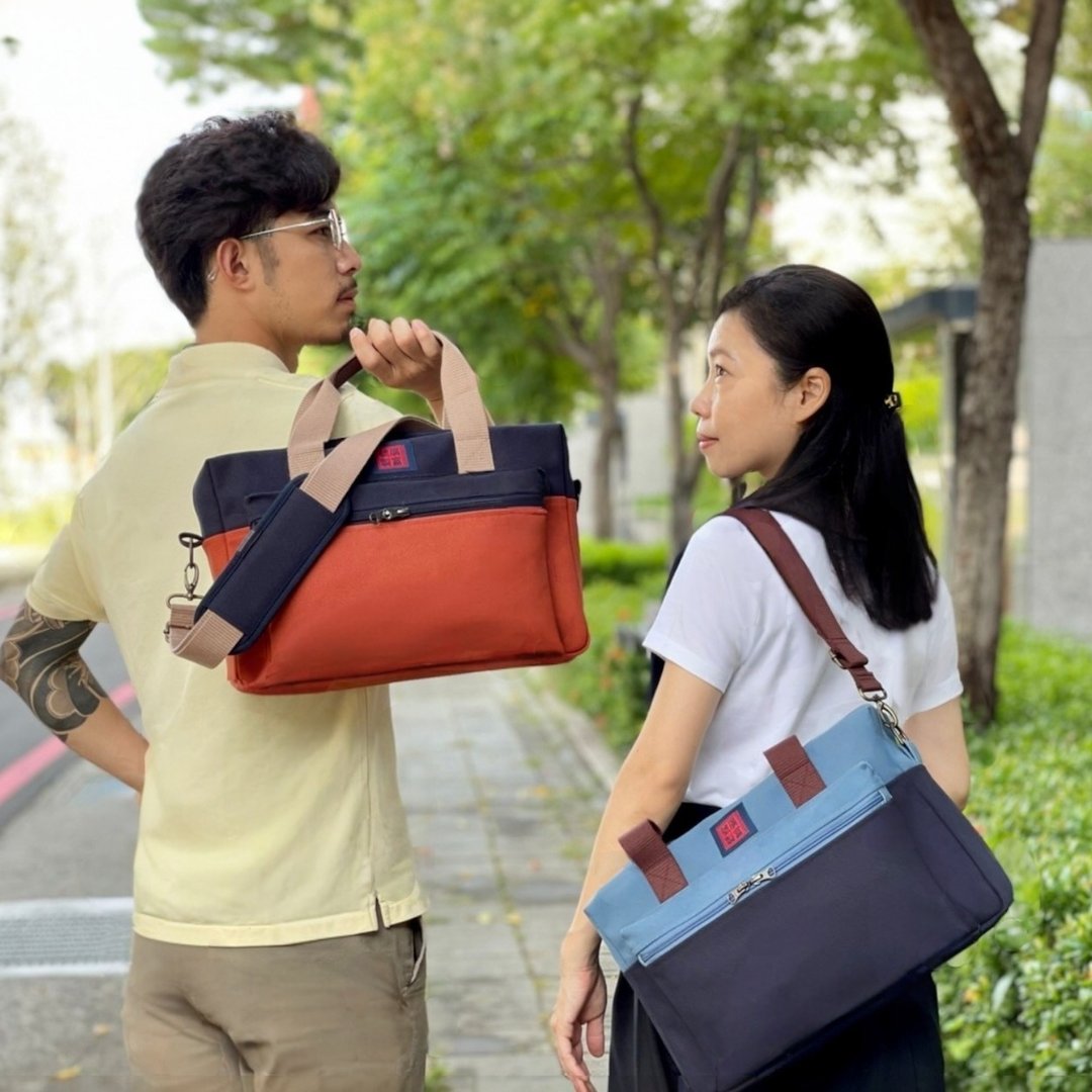 现货来啰。S-busy 手提斜背两用包。公文包旅行包。书包 帆布包 - 侧背包/斜挎包 - 棉．麻 