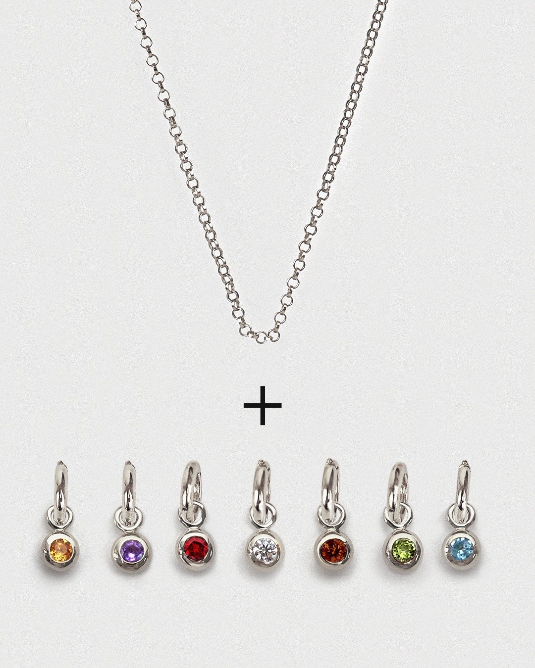 Open on Museum - Birthstone Necklace by Day - 项链 - 纯银 银色