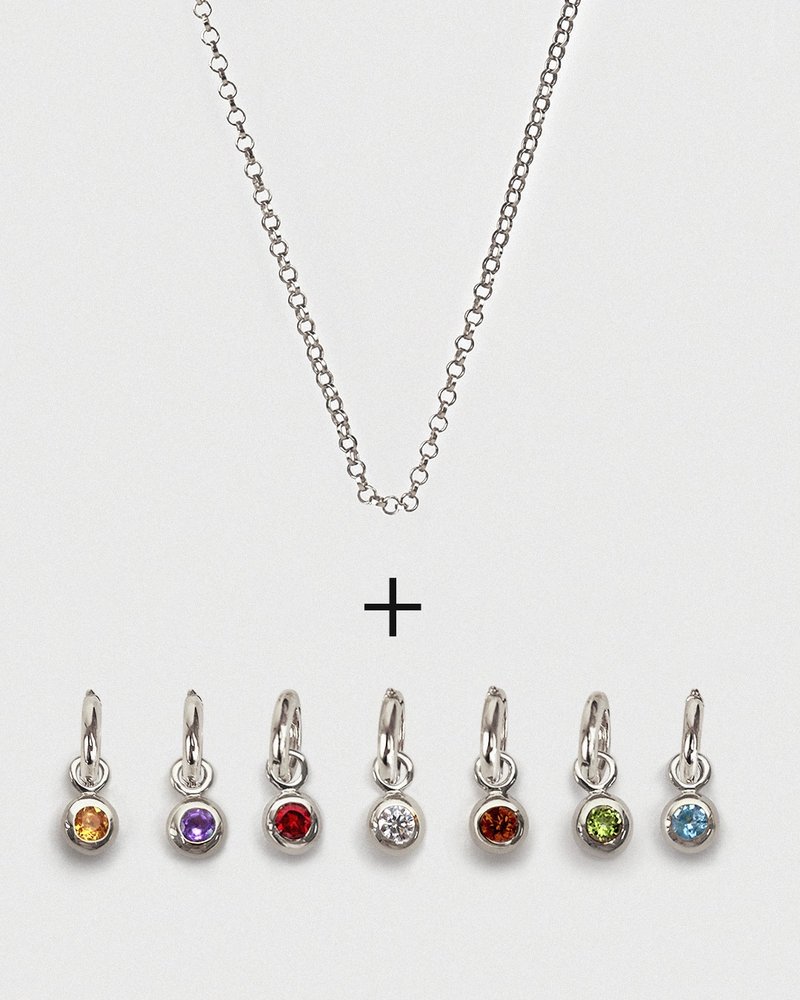 Open on Museum - Birthstone Necklace by Day - 项链 - 纯银 银色