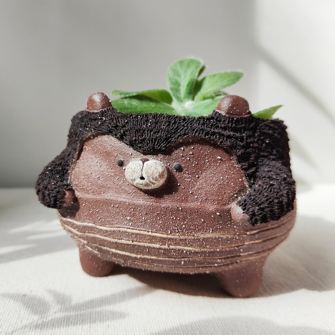 Hugo the planter. Handmade terracotta 花盆 - 花瓶/陶器 - 陶 