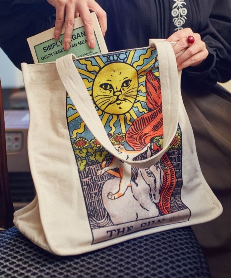 【热门预购】猫猫塔罗牌托特包 (3色) LIKP5101 - 其他 - 棉．麻 