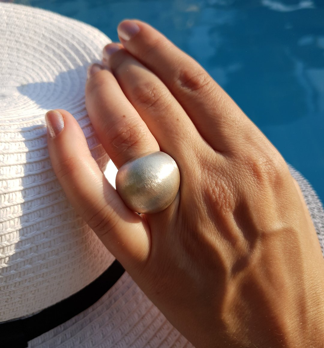 Wide silver ring. - 戒指 - 纯银 银色