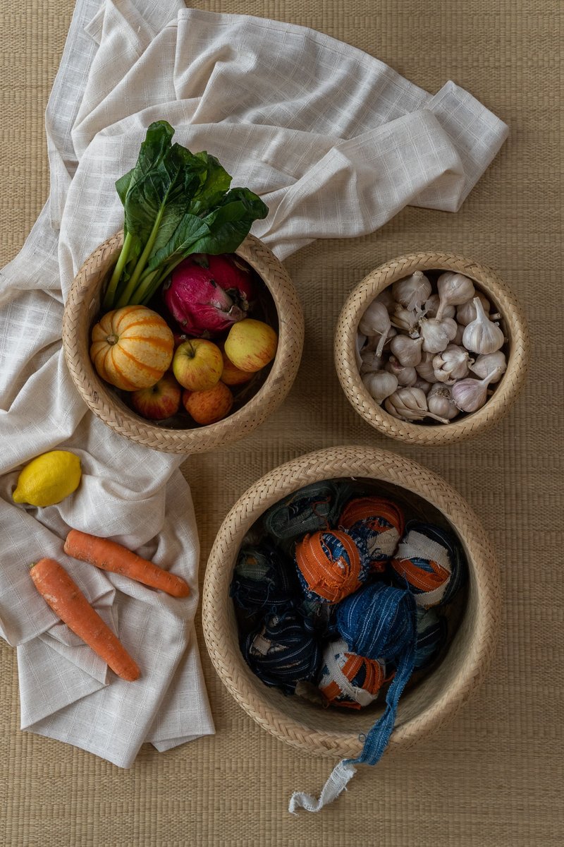 手工竹编空气圆盆/置物篮/花器 - 花瓶/陶器 - 竹 卡其色